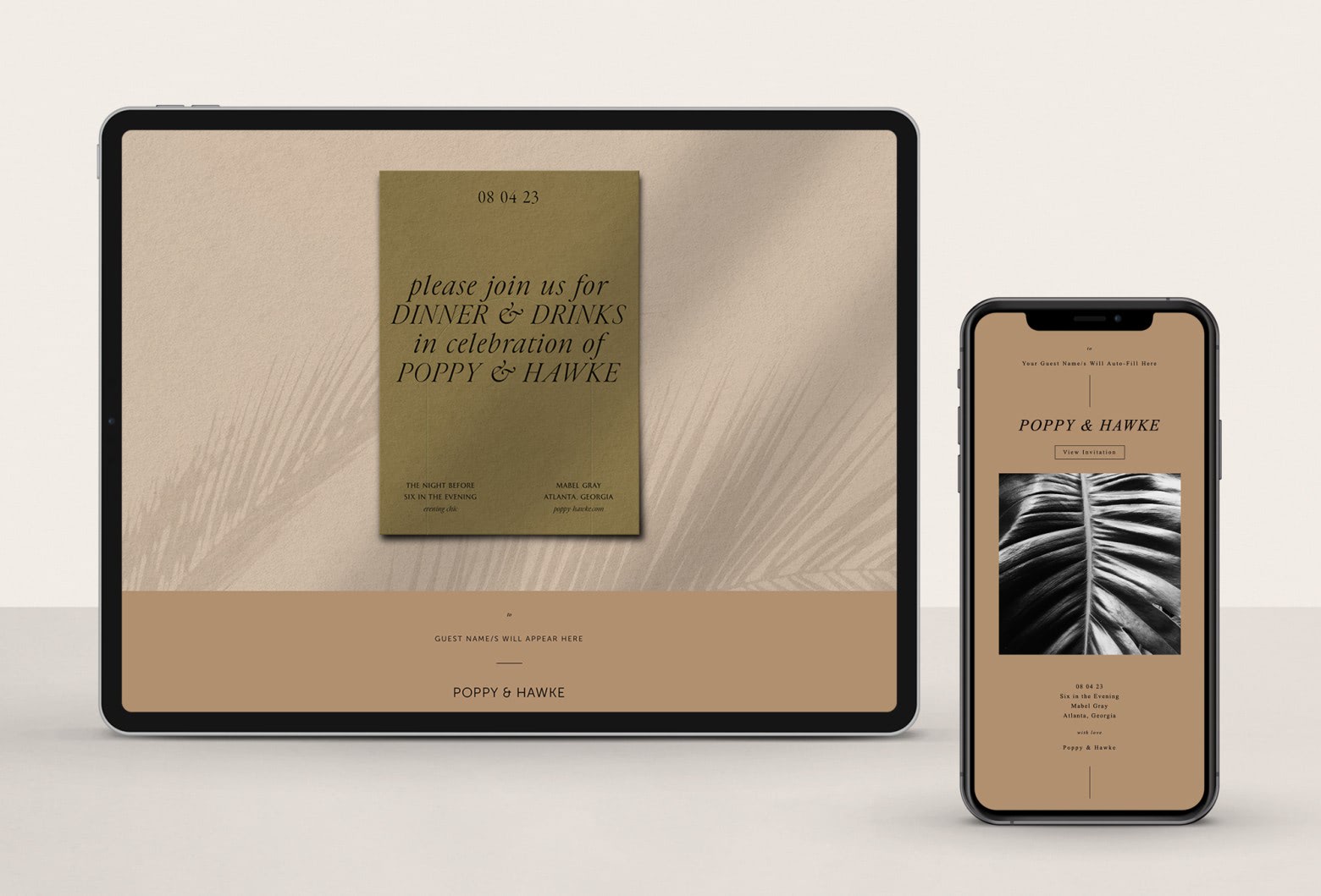 tropical digital invite example