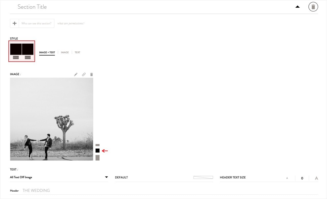 A screen displaying how to crop images on a wedding website