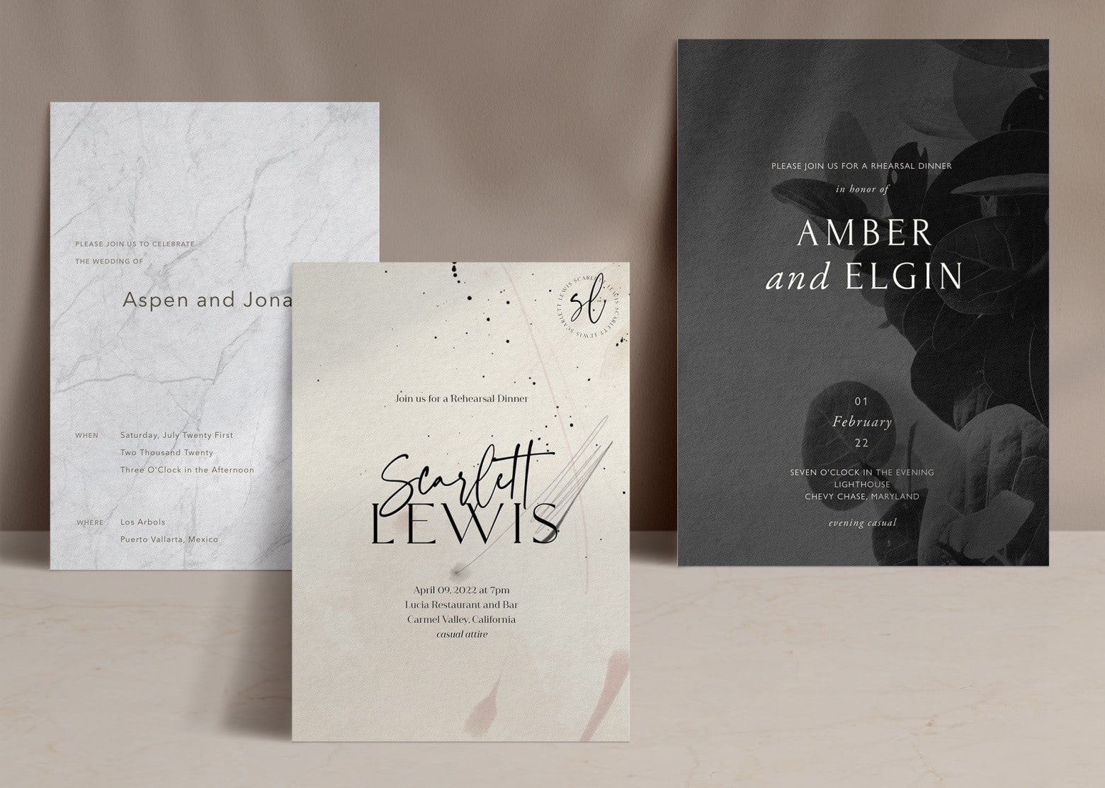 modern wedding invitations samples