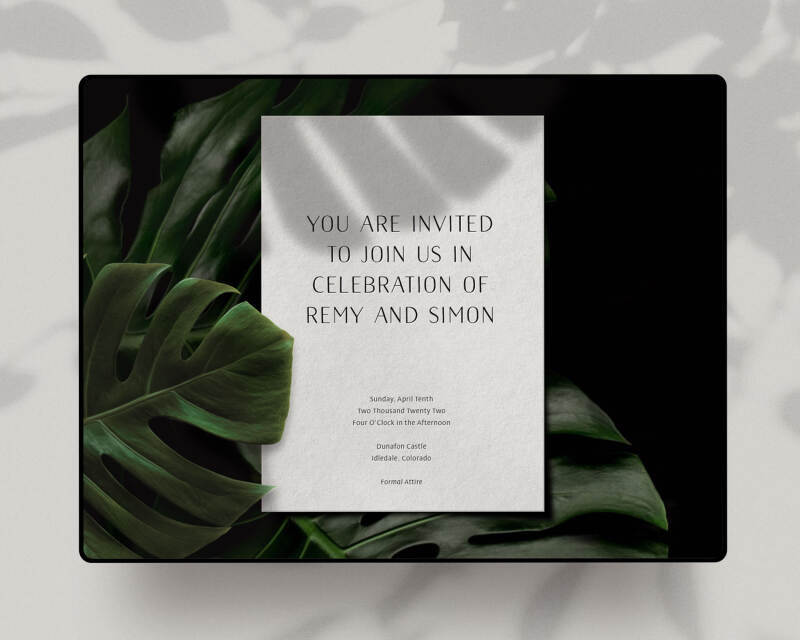 tropical paperless wedding invites