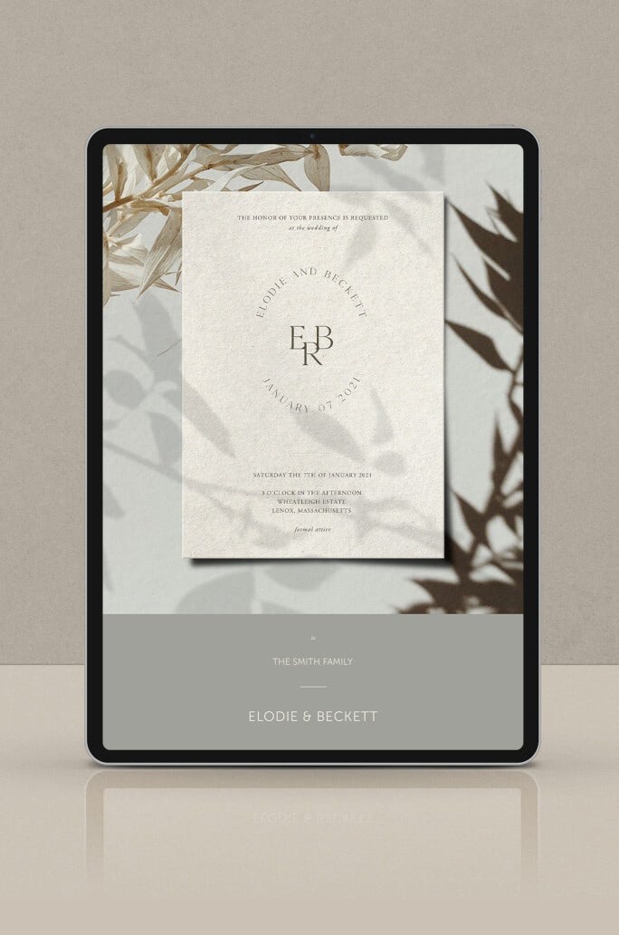 virtual wedding invites floral example