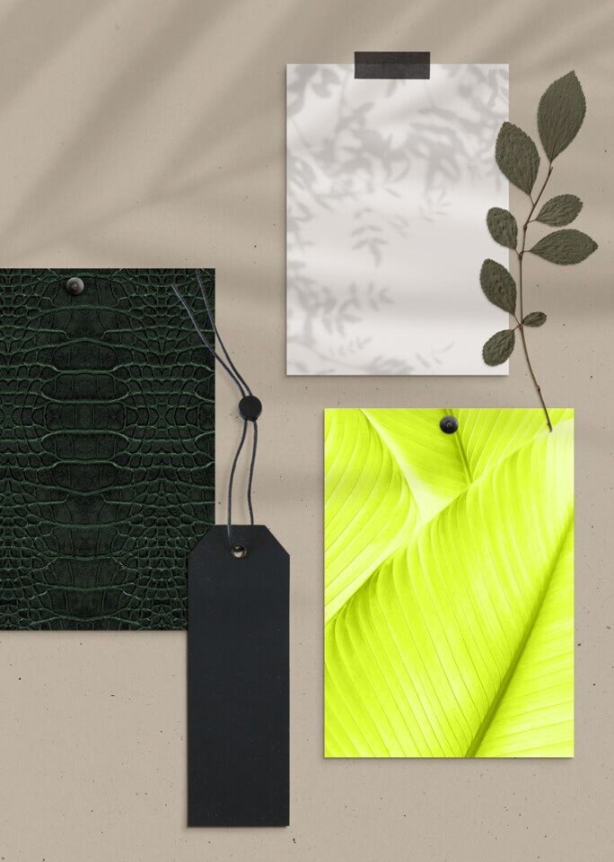 A flat lay showing various wedding invitation background ideas